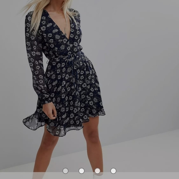 Navy blue floral dress - Picture 1 of 2